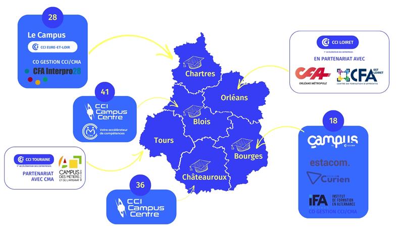 Carte des campus